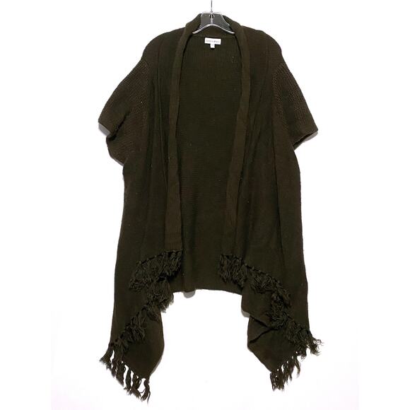 Fashion Bug Brown Cardigan Sweater Shawl Open Front Kimono Acrylic Plus 22W 24W - Picture 1 of 8
